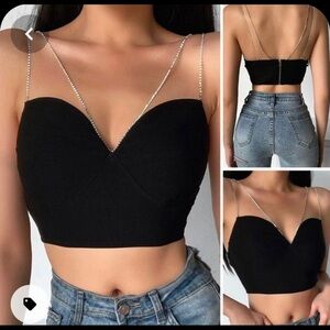 Blush Mark chain crop top M